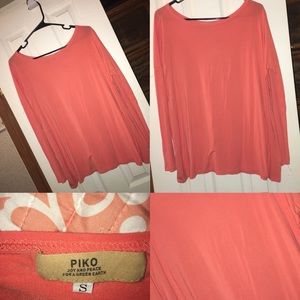 Peach colored Long sleeve Piko 1988